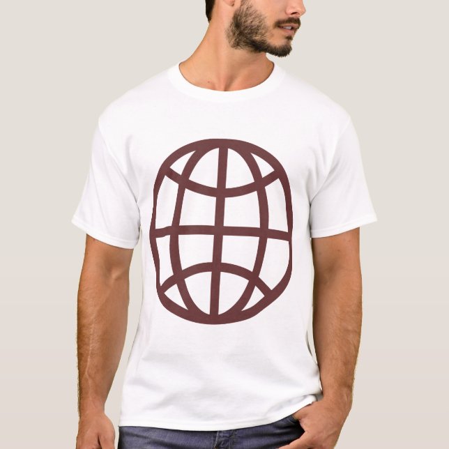 Camiseta Símbolo de globo - Marrón oscuro (Anverso)