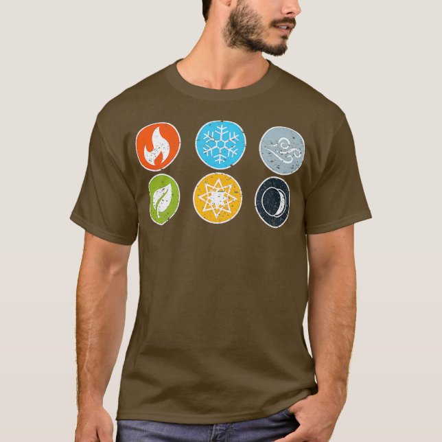 Camiseta Símbolo de Gloomhaven Elements Fire Ice Air Earth (Anverso)
