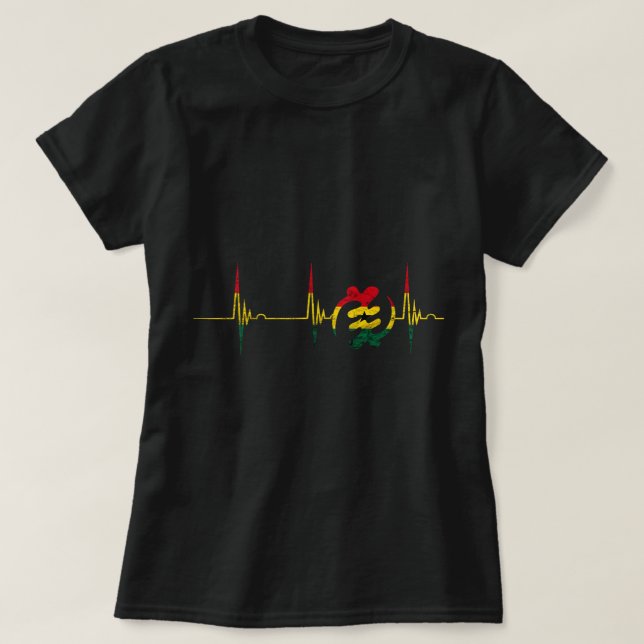 Camiseta Símbolo de Gye Nyame Adinkra Bandera de Ghana lati (Diseño del anverso)