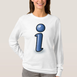 Camiseta Símbolo de icono de información azul brillante