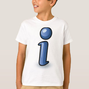 Camiseta Símbolo de icono de información azul brillante