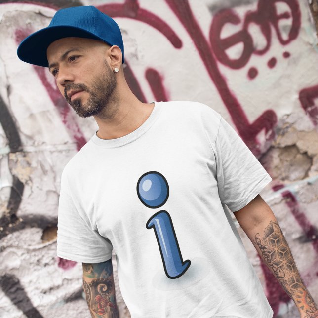 Camiseta Símbolo de icono de información azul brillante (Subido por el creador)