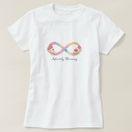 Camiseta Símbolo de Infinito Acuarela Floral Rosa en Flor