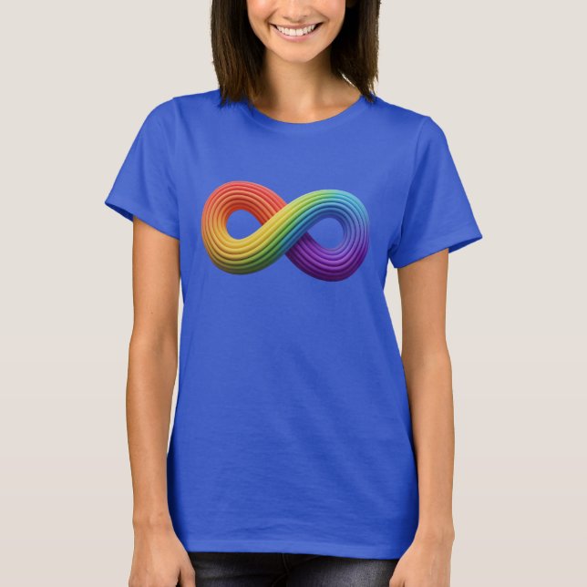 Camiseta Símbolo de infinito arcoiris 3D Autismo Neurodiver (Anverso)