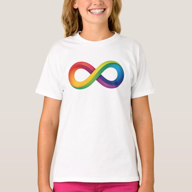 Camiseta Símbolo de infinito arcoiris autismo TDAH Neurodiv (Anverso)
