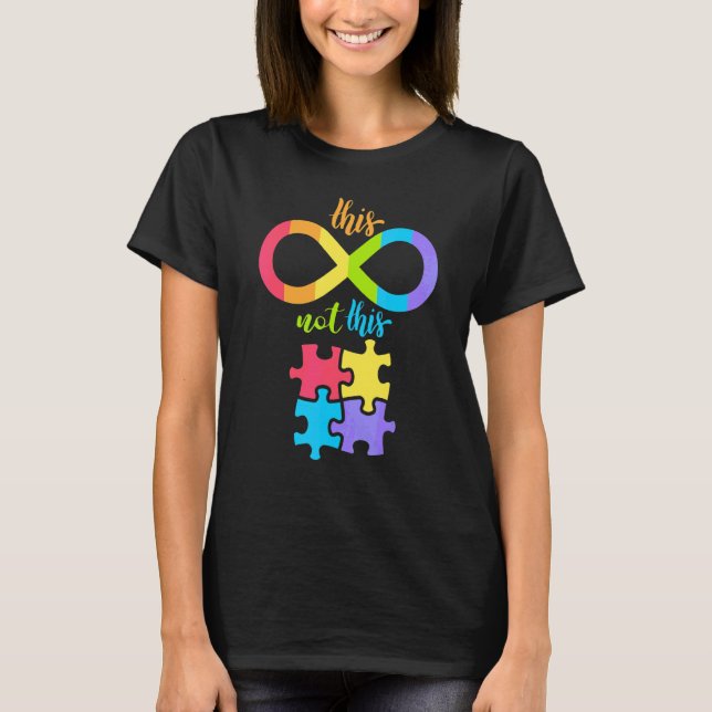 Camiseta Símbolo de infinito autismo no pieza de rompecabez (Anverso)