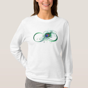 Camiseta Símbolo de infinito con pluma de pavo real