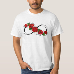 Camiseta Símbolo de Infinito con Rosas Rojas