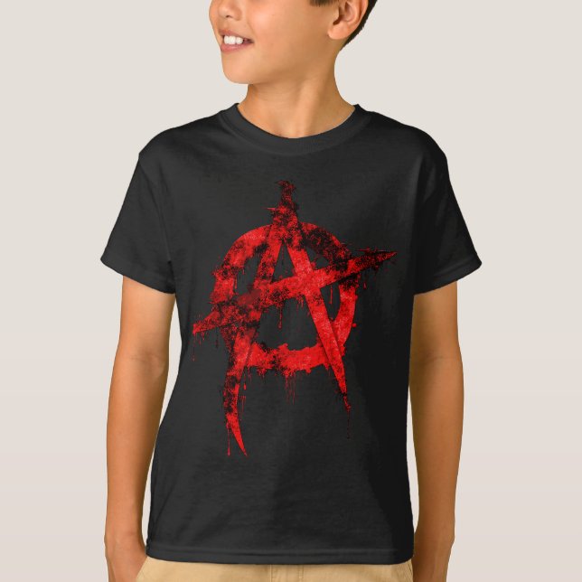 Camiseta Símbolo de la anarquía del graffiti rojo (Anverso)