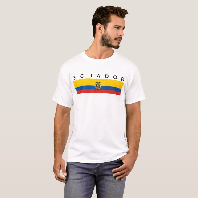 Camiseta Símbolo de la bandera de país de Ecuador de largo (Anverso completo)