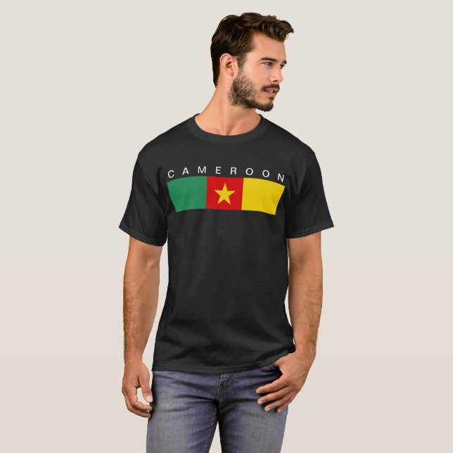 Camiseta Símbolo de la bandera de país del Camerún de largo (Anverso completo)