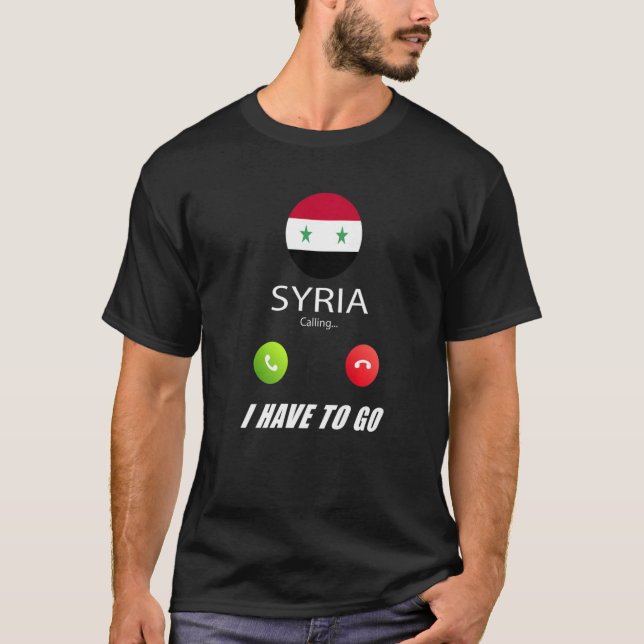 Camiseta Símbolo de la bandera de Siria que llama Siria (Anverso)