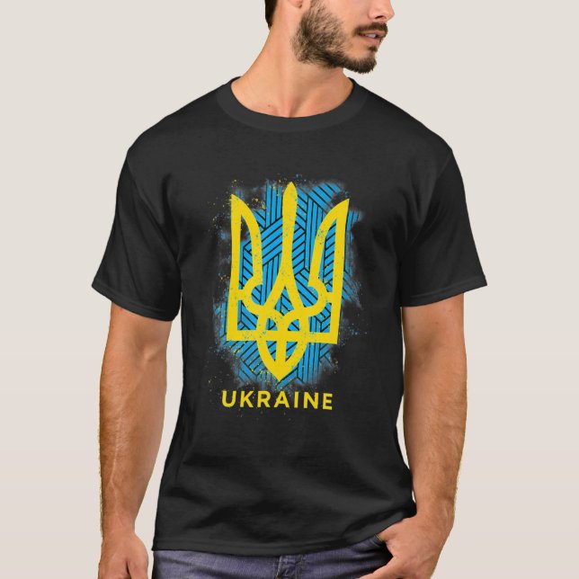 CAMISETA SÍMBOLO DE LA BANDERA DE UCRANIA (Anverso)