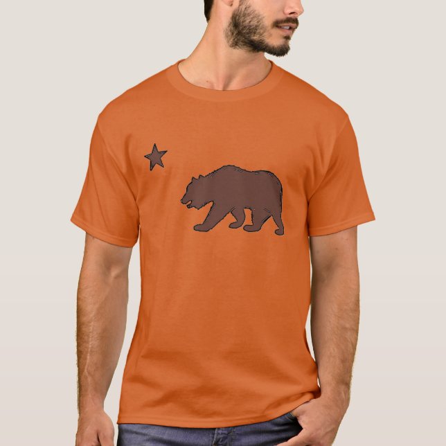 Camiseta Símbolo de la bandera del oso marrón naranja de Ca (Anverso)