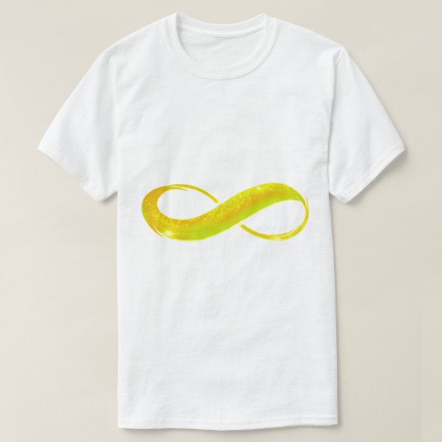 Camiseta Símbolo de la INFINIDAD amarilla dorada Neurodiver (Diseño del anverso)
