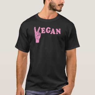 Camiseta Símbolo de la mano de la paz vegana Defensor ético