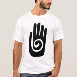 Camiseta Símbolo de la mano Hopi curar espiral palma nativo