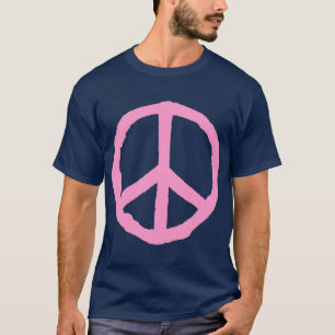 Camiseta Símbolo de la paz dura - Rosa sobre oscuro
