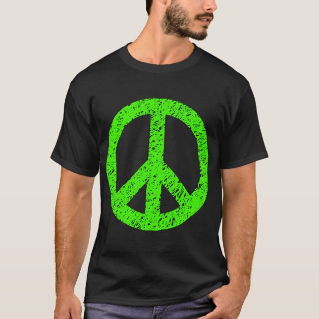 Camiseta Símbolo de la Paz Garabateado - Chartreuse (Anverso)