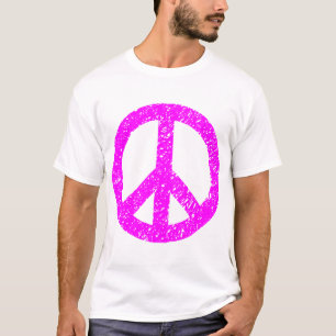 Camiseta Símbolo de la Paz Garabateado - Magenta