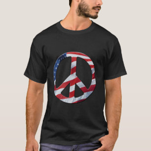 Camiseta Símbolo de la Paz y Bandera de EE. UU. Tema No Más