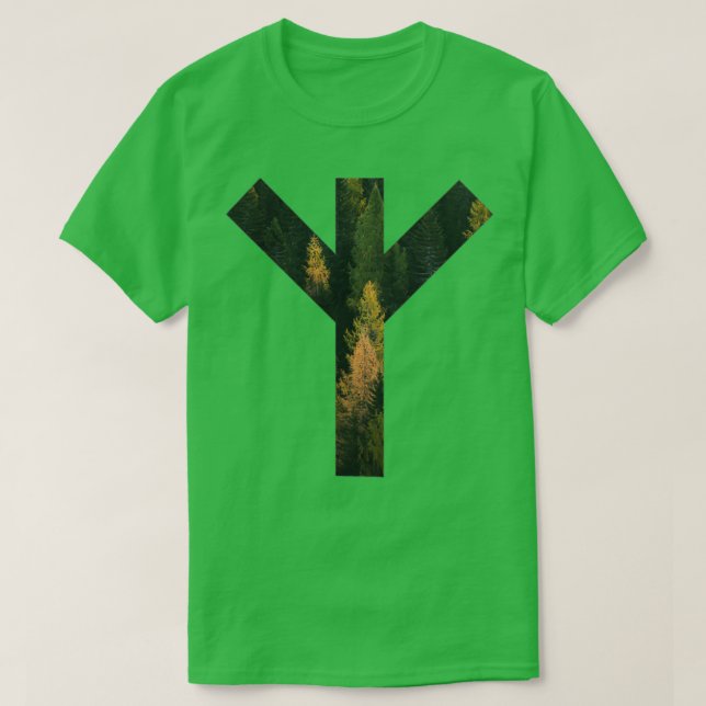 Camiseta Símbolo de la pista forestal de Algiz (Diseño del anverso)