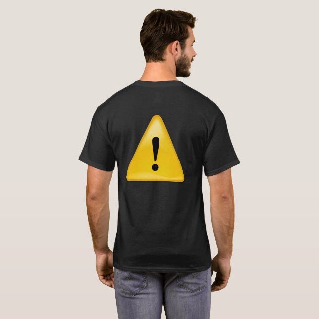 Camiseta Símbolo de la precaución para la seguridad de la (Reverso completo)