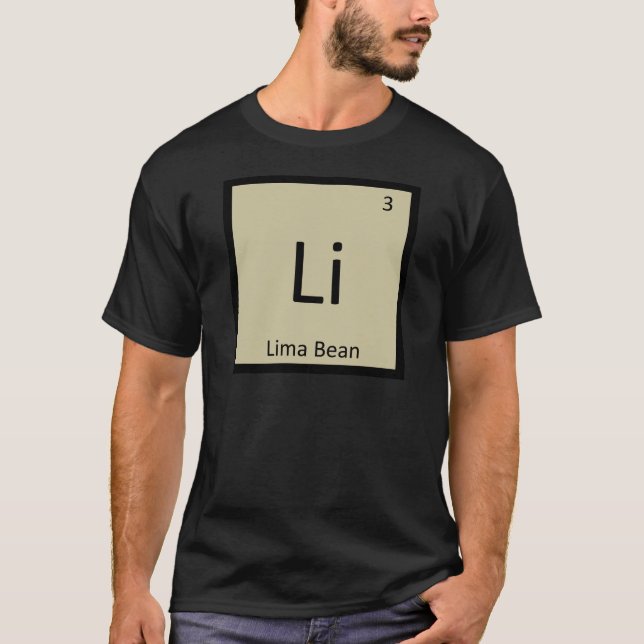 Camiseta Símbolo de la tabla periódica de la química de Li (Anverso)