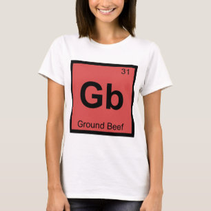 Camiseta Símbolo de la tabla periódica de química de carne