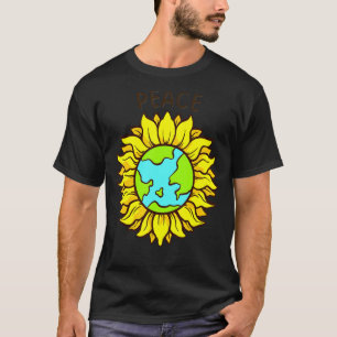 Camiseta Símbolo de la Tierra del girasol paz mundial