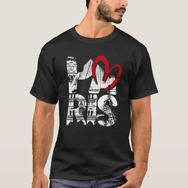Camiseta Símbolo De La Torre Eiffel De París Del Querido Re (Anverso)