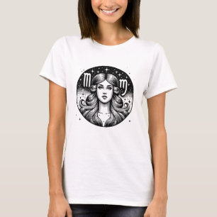 Camiseta Símbolo de la virgo del Rótulo del horóscopo