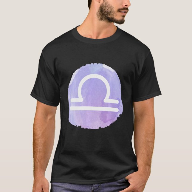 Camiseta Símbolo de Libra Scales Signo de estrella zodiac B (Anverso)