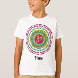 Camiseta Símbolo de Mandala espiritual Om Color rosa Verde 