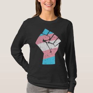 Camiseta Símbolo de mano de bandera transgénero traza trans