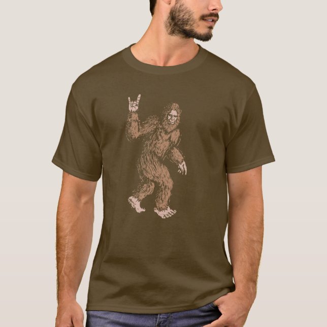Camiseta Símbolo de mano de rollo y rollo Sasquatch Believ (Anverso)