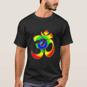 Camiseta Símbolo de meditación de arcoíris espiritual Om Oh
