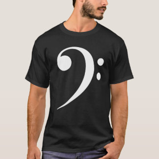 Camiseta Símbolo de música de clave de Fa de bajo blanco Am