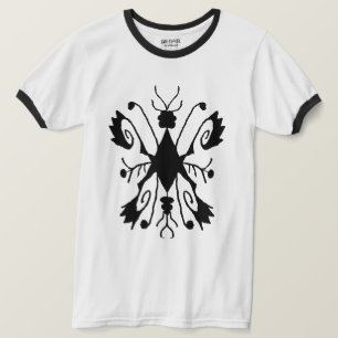 Camiseta Símbolo de naves de la línea blanca y negra