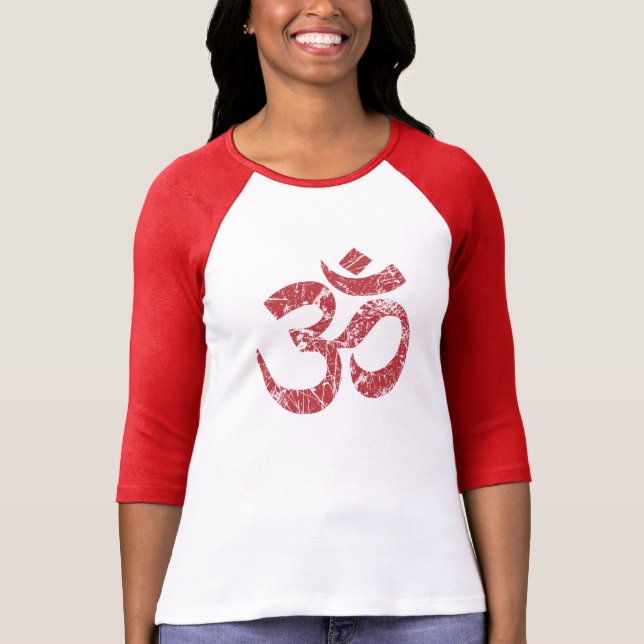 Camiseta Símbolo de OM grunge grande Espiritualidad Yoga (Anverso)