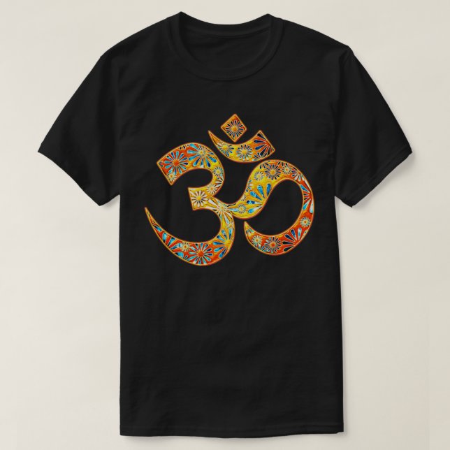 Camiseta Símbolo de Om Mantra Flor Budismo Yoga Espirituali (Diseño del anverso)