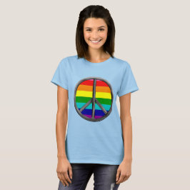 Camiseta Símbolo de Orgullo LGBTQ de la Paz con Arcoíris