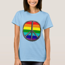 Camiseta Símbolo de Orgullo LGBTQ de la Paz con Arcoíris
