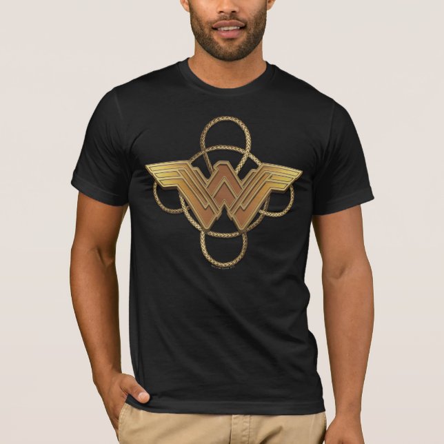 Camiseta Símbolo de oro de mujer maravilla sobre lasso (Anverso)