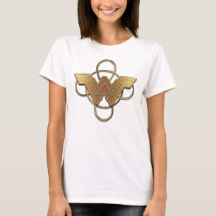 Camiseta Símbolo de oro mujer maravilla sobre lazo