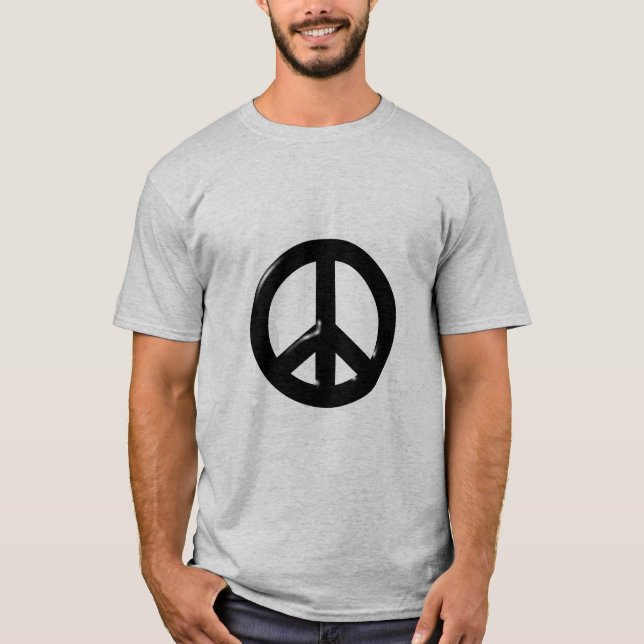 Camiseta Símbolo de Paz 3D Negro (Anverso)