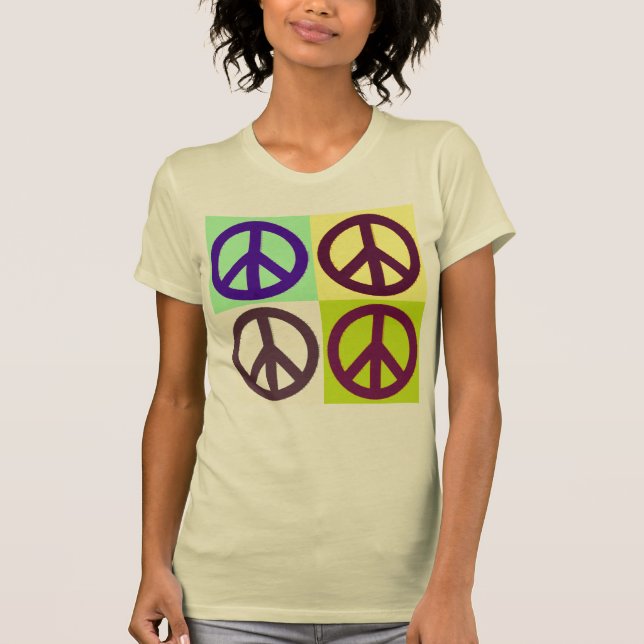 Camiseta Símbolo de paz arte pop (Anverso)