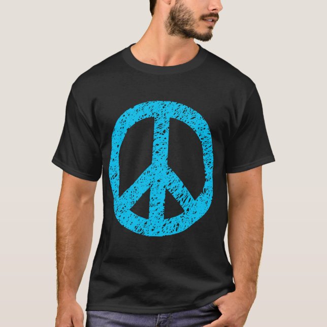 Camiseta Símbolo de paz con grito - Azul cielo (Anverso)