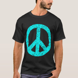 Camiseta Símbolo de paz con grito - cian