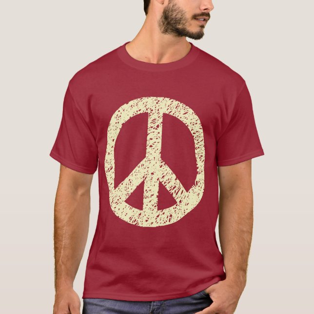 Camiseta Símbolo de paz con grito - crema (Anverso)